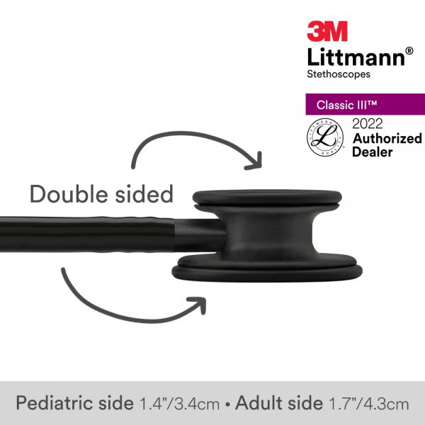 3M Littmann Classic III Stethoscope, Black Special Edition, Black Tube, Black Chestpiece, 5803